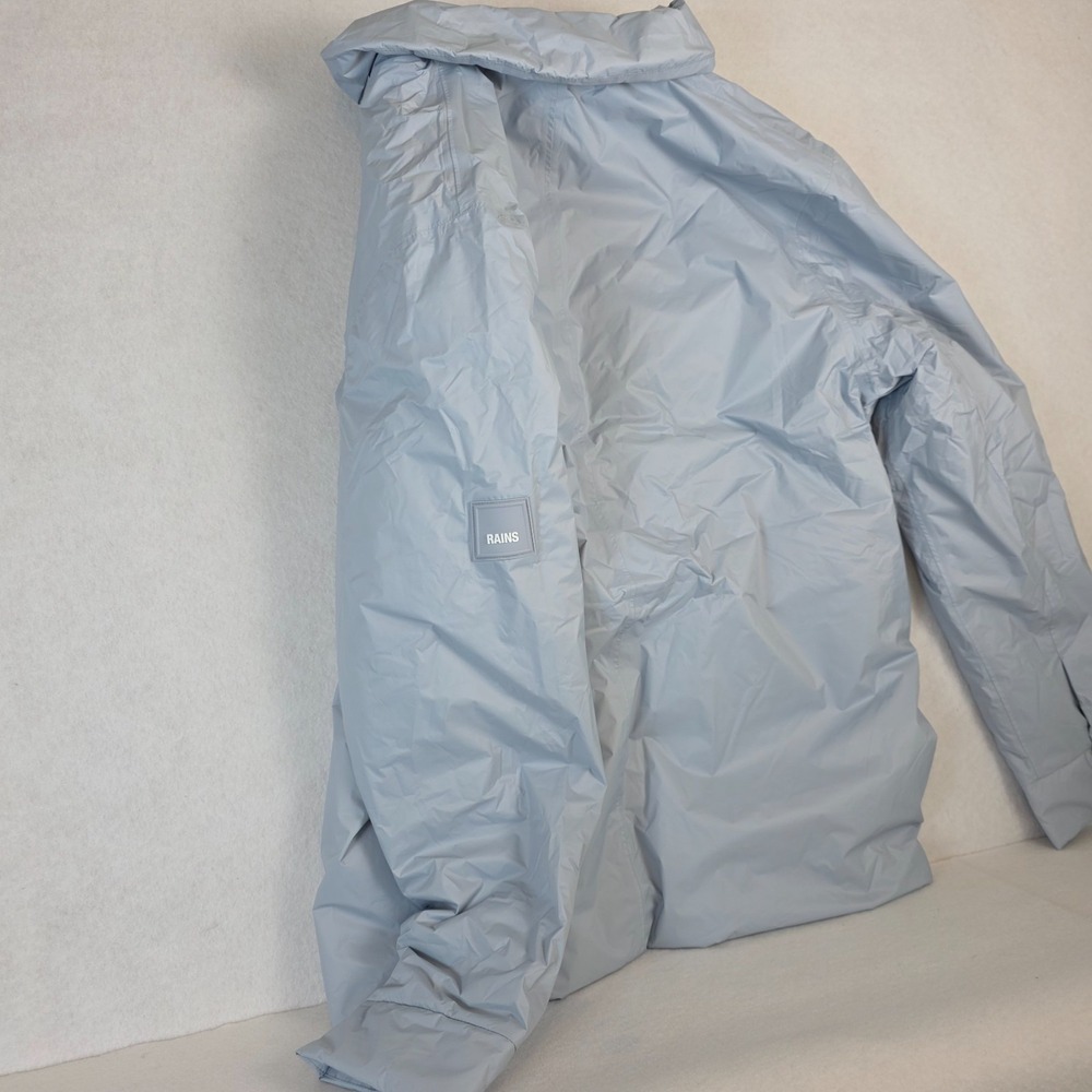RAINS Fuse Overshirt 15520 Size L – Sky –NWT Men's Waterproof Lightweight Jacket - Picture 6 of 11